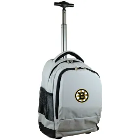 Boston Bruins Premium Wheeled Backpack in Grey