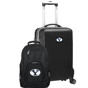 Brigham Young Cougars Deluxe 2-Piece Backpack and Carry on Set in Black