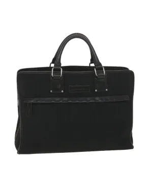 Burberry Black Leather and Canvas Business Briefcase