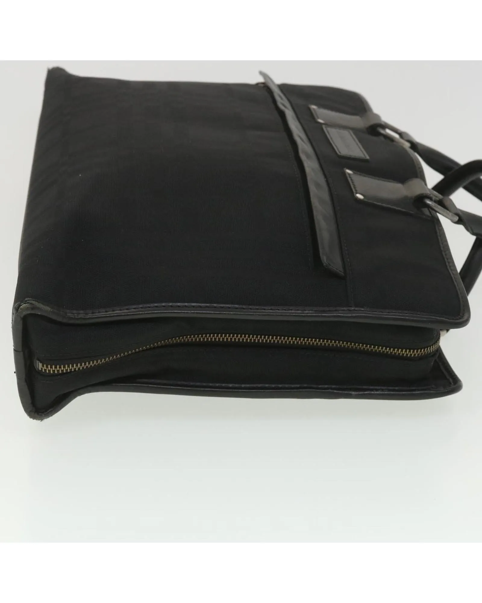 Burberry Black Leather and Canvas Business Briefcase