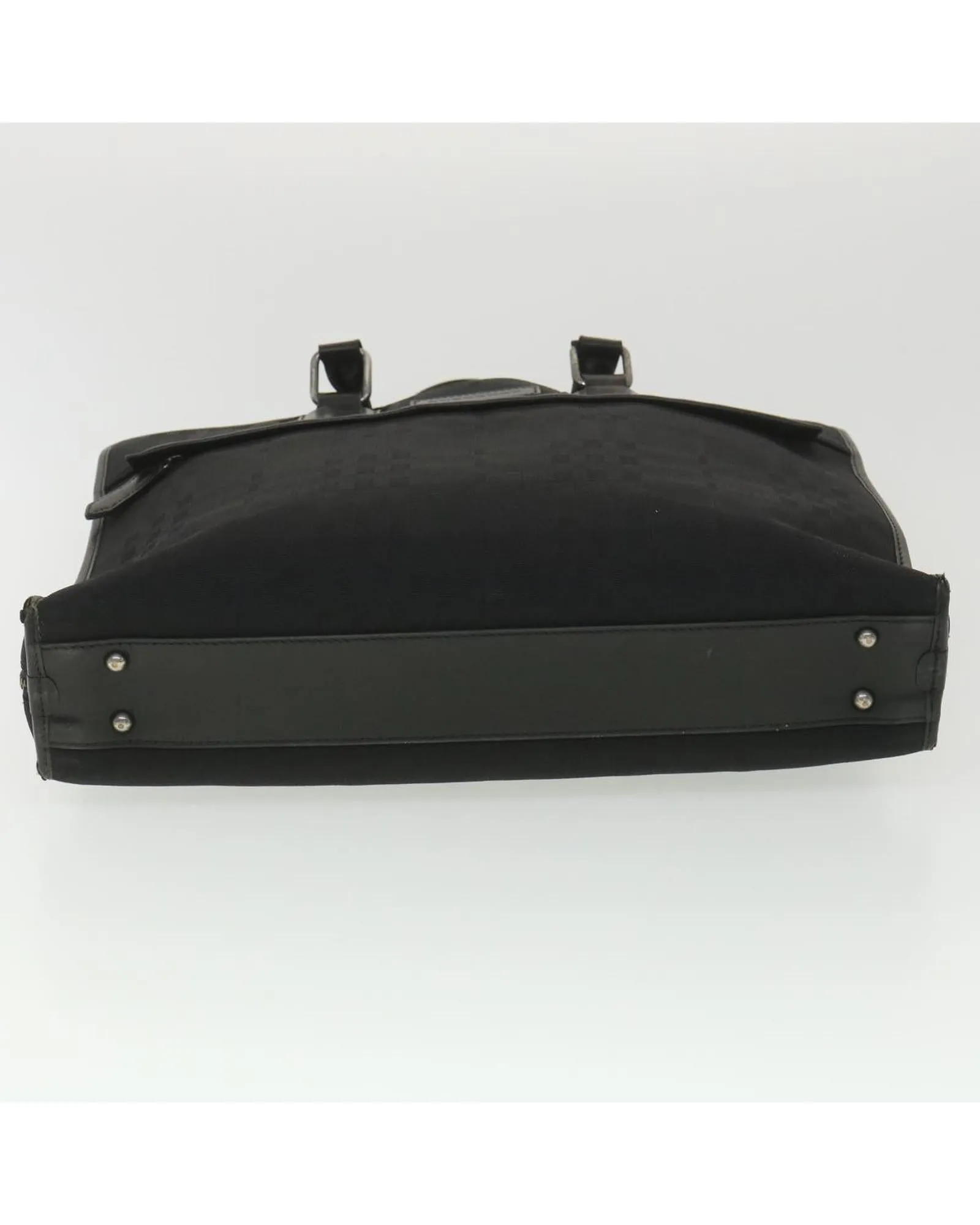 Burberry Black Leather and Canvas Business Briefcase