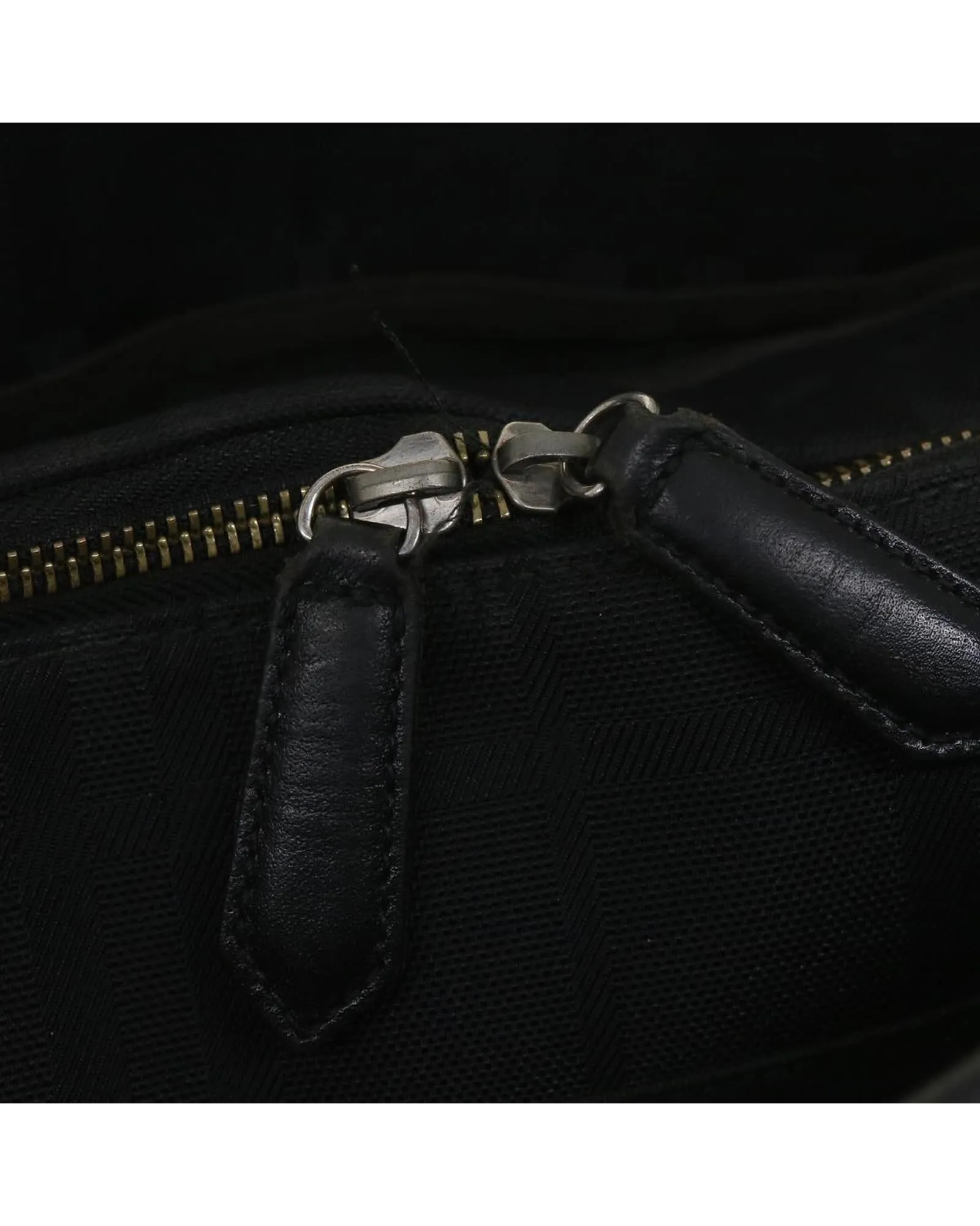 Burberry Black Leather and Canvas Business Briefcase