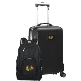 Chicago Blackhawks Deluxe 2-Piece Backpack and Carry-on Set in Black