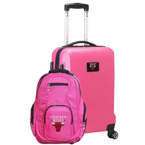 Chicago Bulls Deluxe 2-Piece Backpack and Carry on Set in Pink