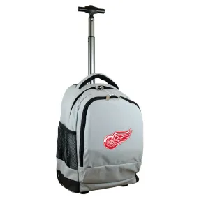 Detroit Red Wings Premium Wheeled Backpack in Grey