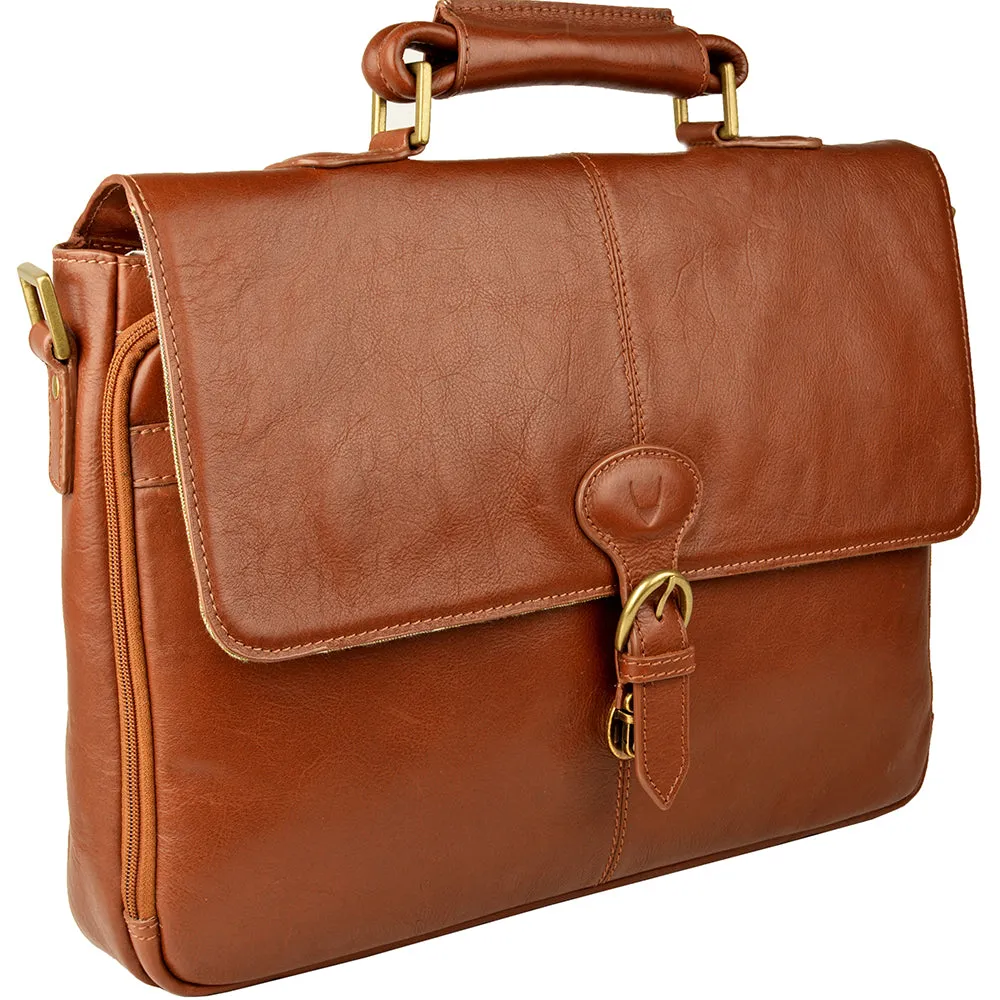 Hidesign Parker Leather Medium Briefcase Tan