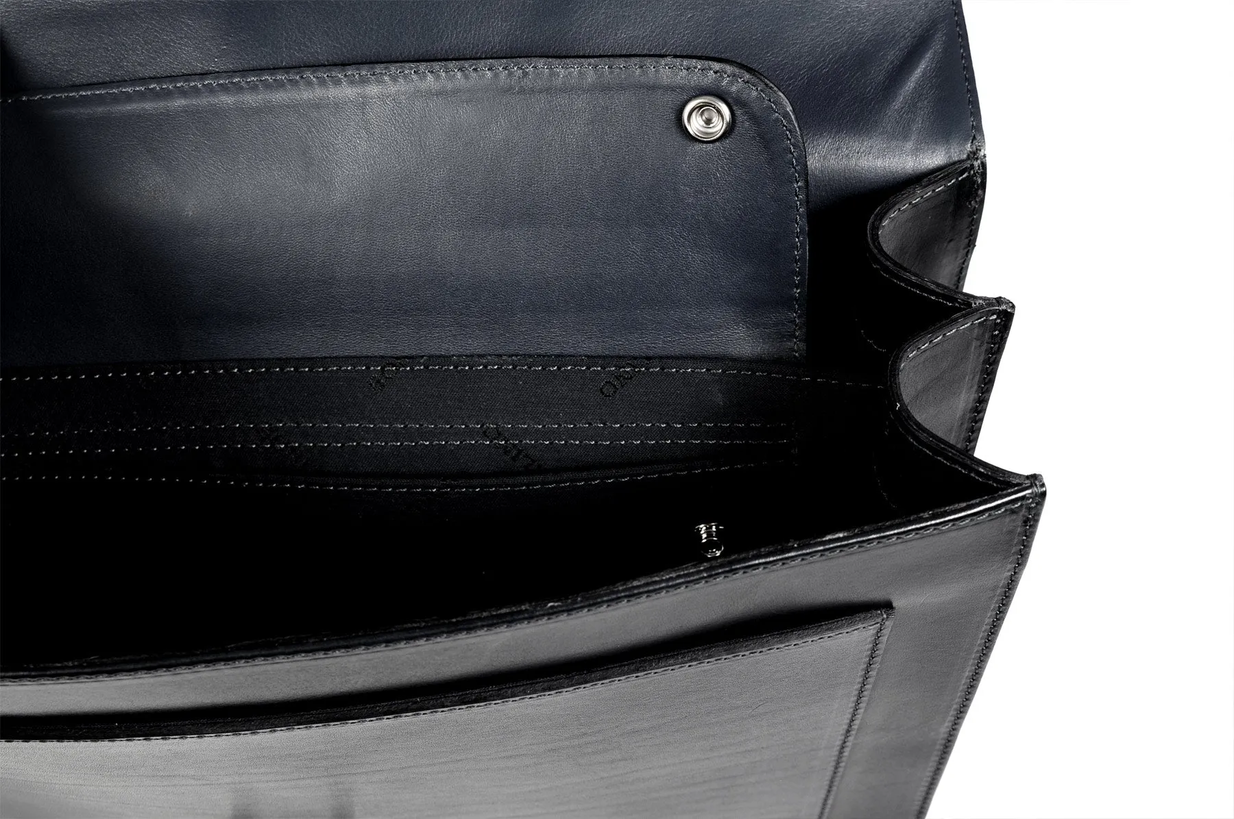 Italian Leather Briefcase - The Arrezo - Onyx Black