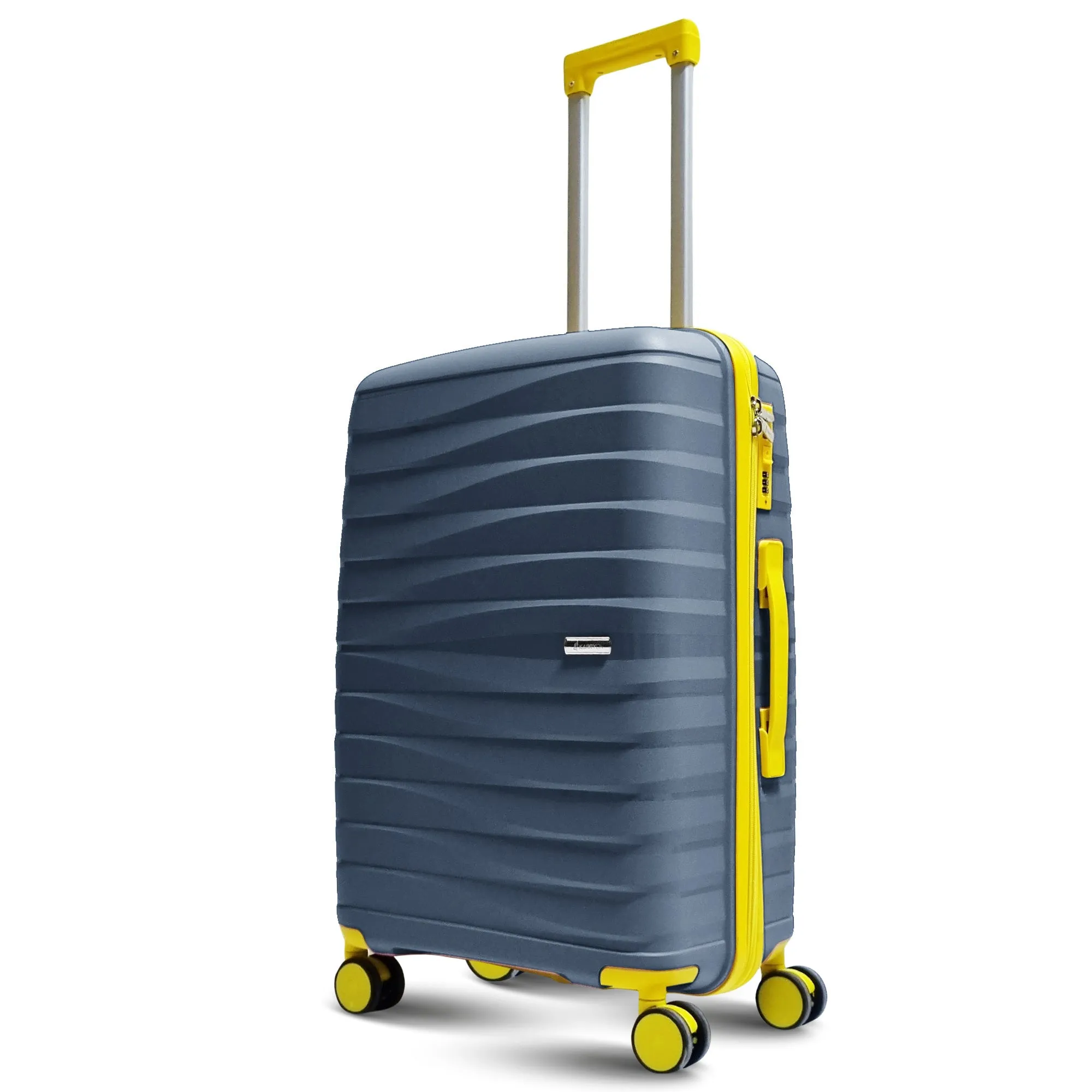 Karry-On Premium 4-Piece Hard Shell Luggage Set with Yellow Accents (32,28,24,20)