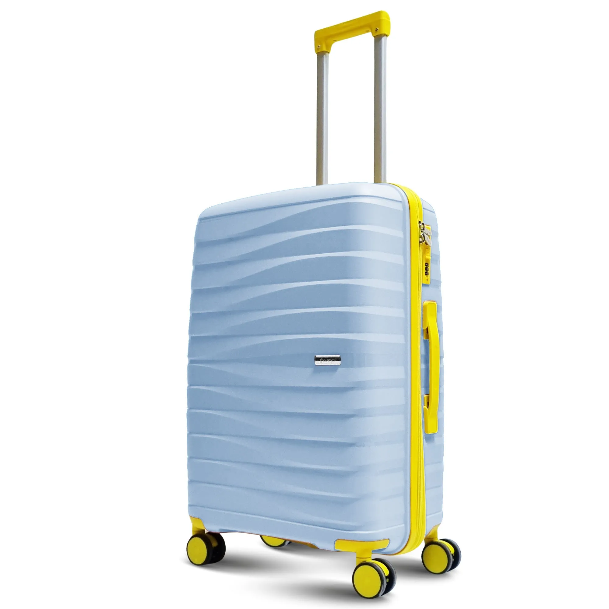 Karry-On Premium 4-Piece Hard Shell Luggage Set with Yellow Accents (32,28,24,20)