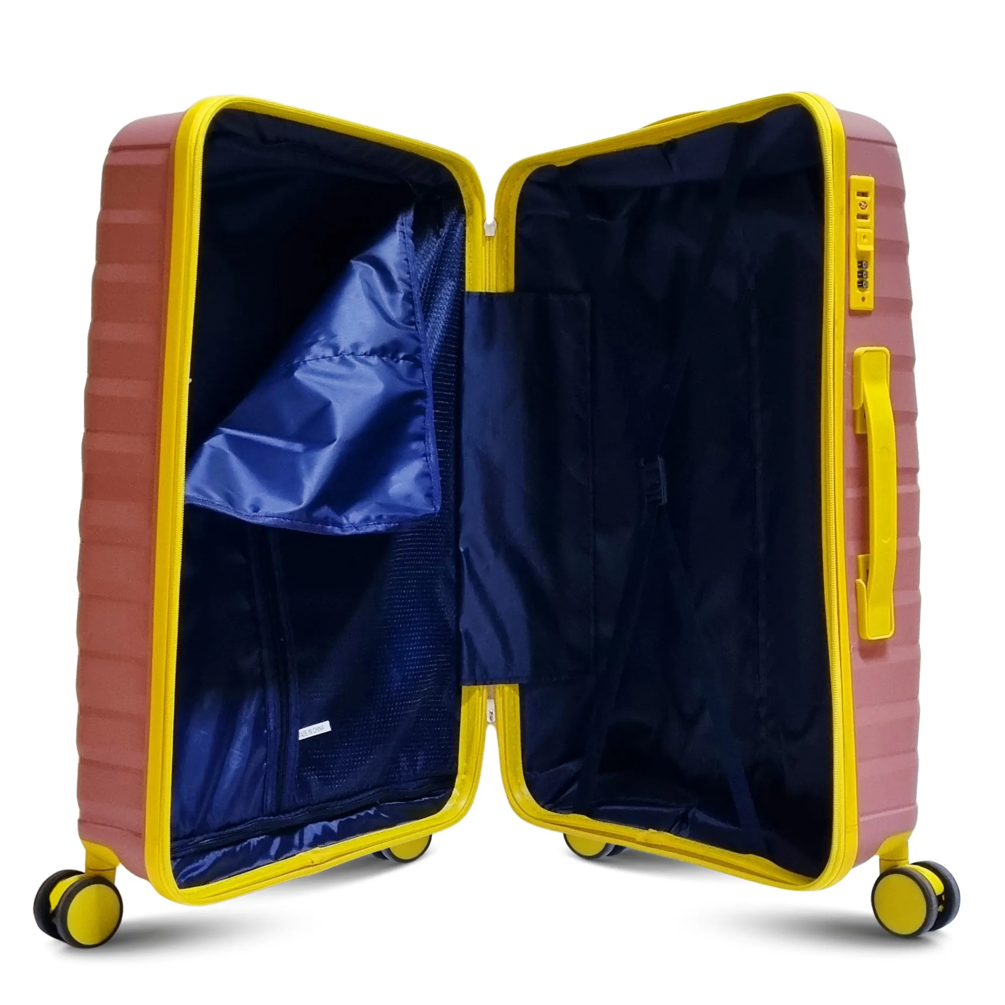 Karry-On Premium 4-Piece Hard Shell Luggage Set with Yellow Accents (32,28,24,20)