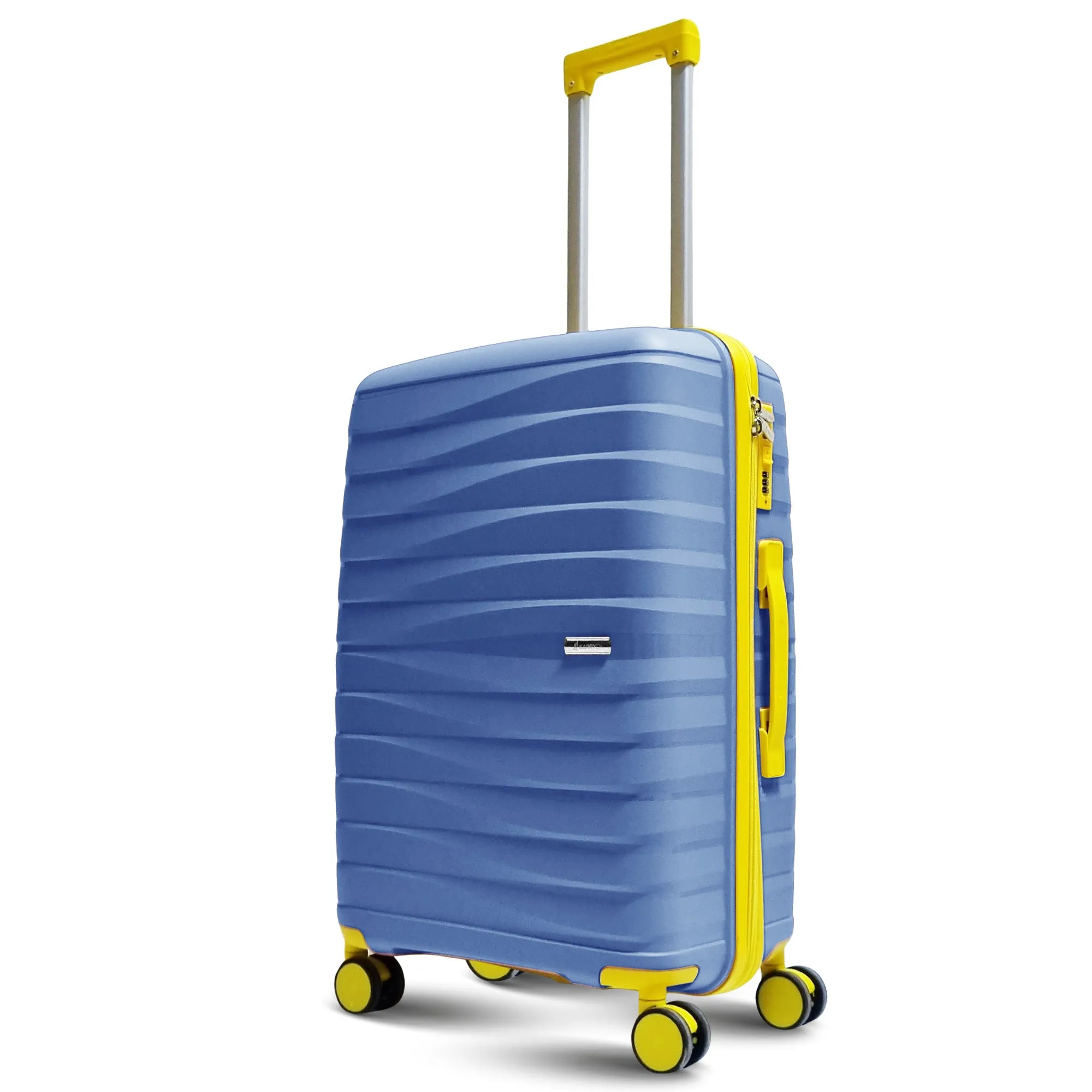 Karry-On Premium 4-Piece Hard Shell Luggage Set with Yellow Accents (32,28,24,20)