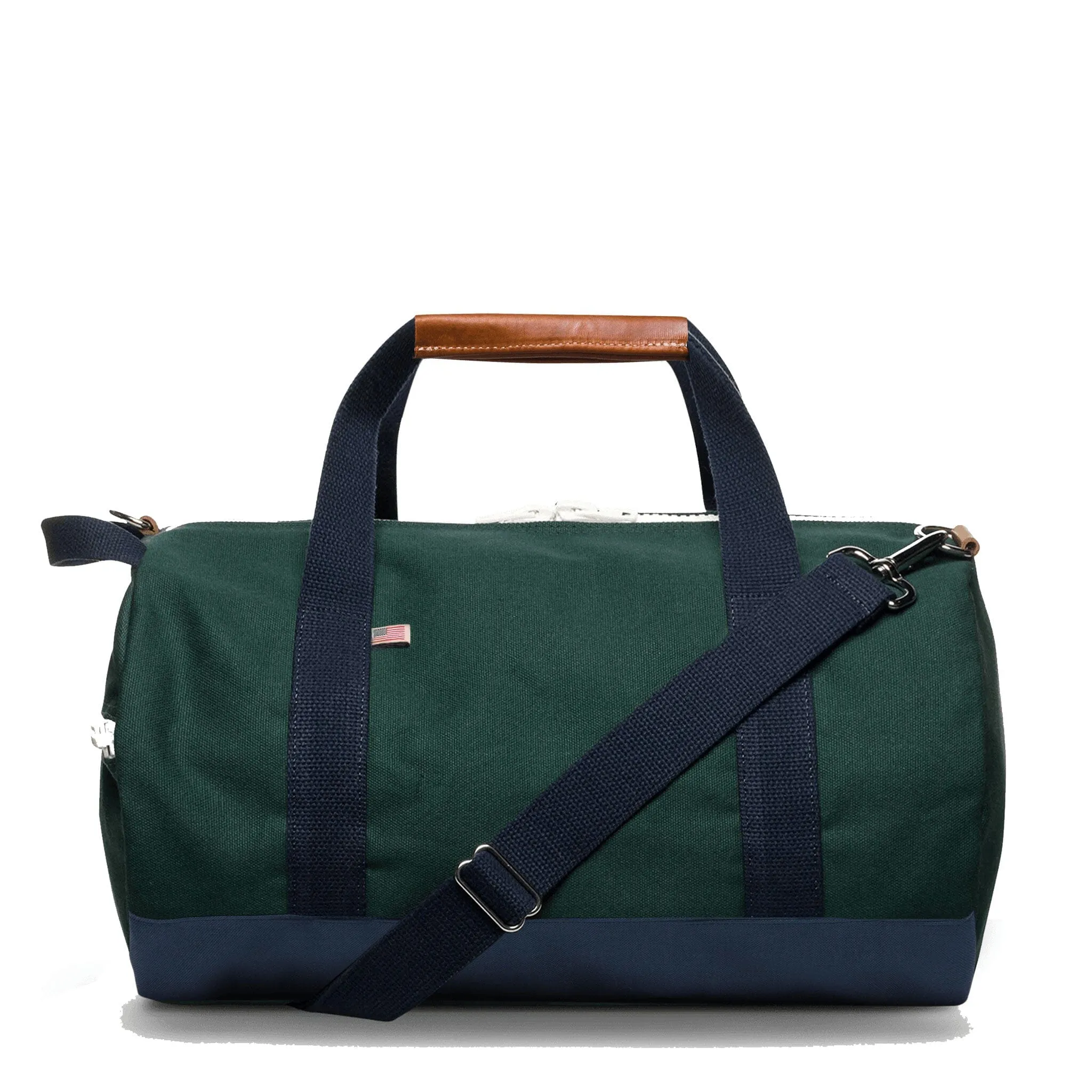 Large Chatham Duffel Bag with Shoe Compartment- Hunter Green/Navy