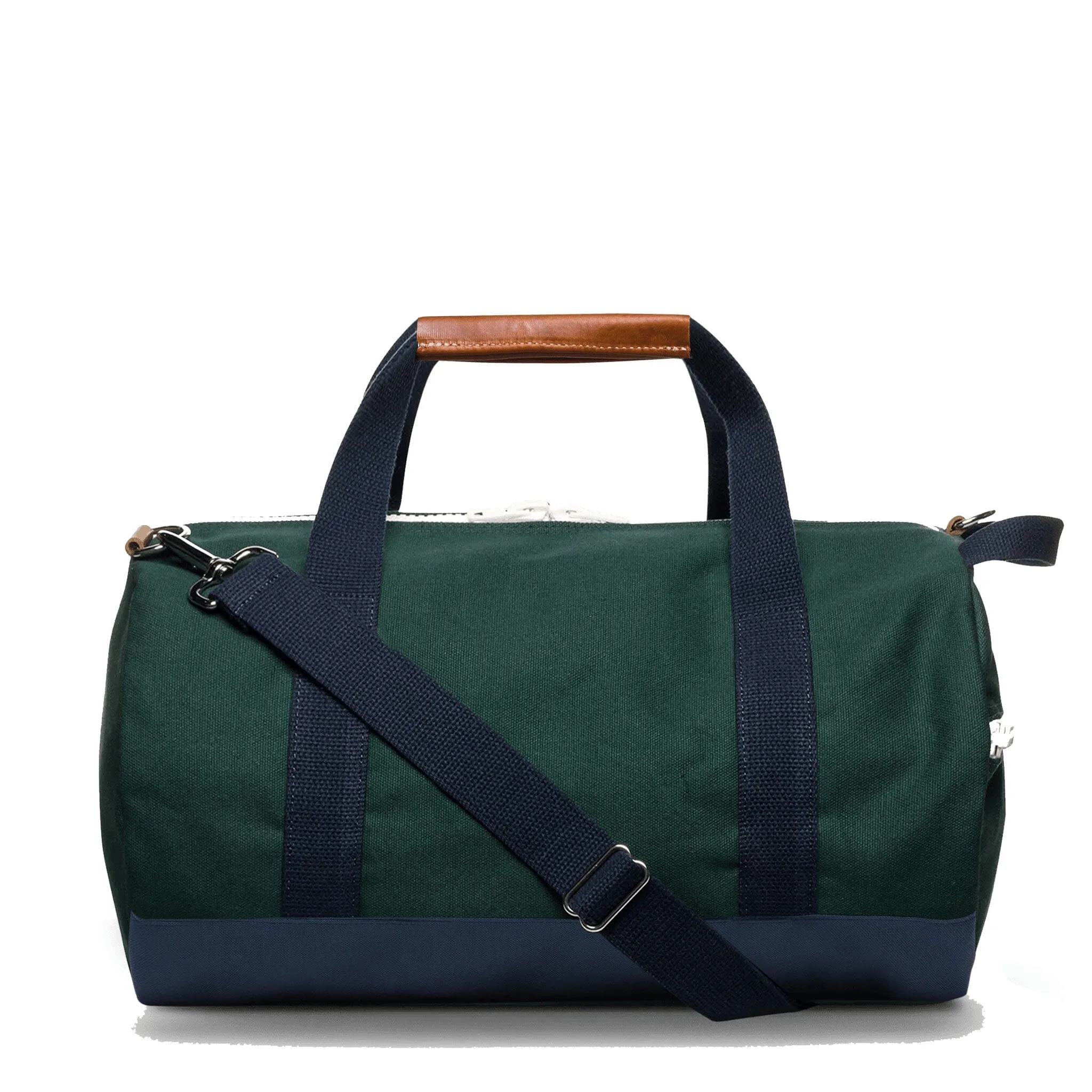 Large Chatham Duffel Bag with Shoe Compartment- Hunter Green/Navy