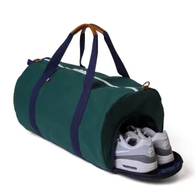 Large Chatham Duffel Bag with Shoe Compartment- Hunter Green/Navy