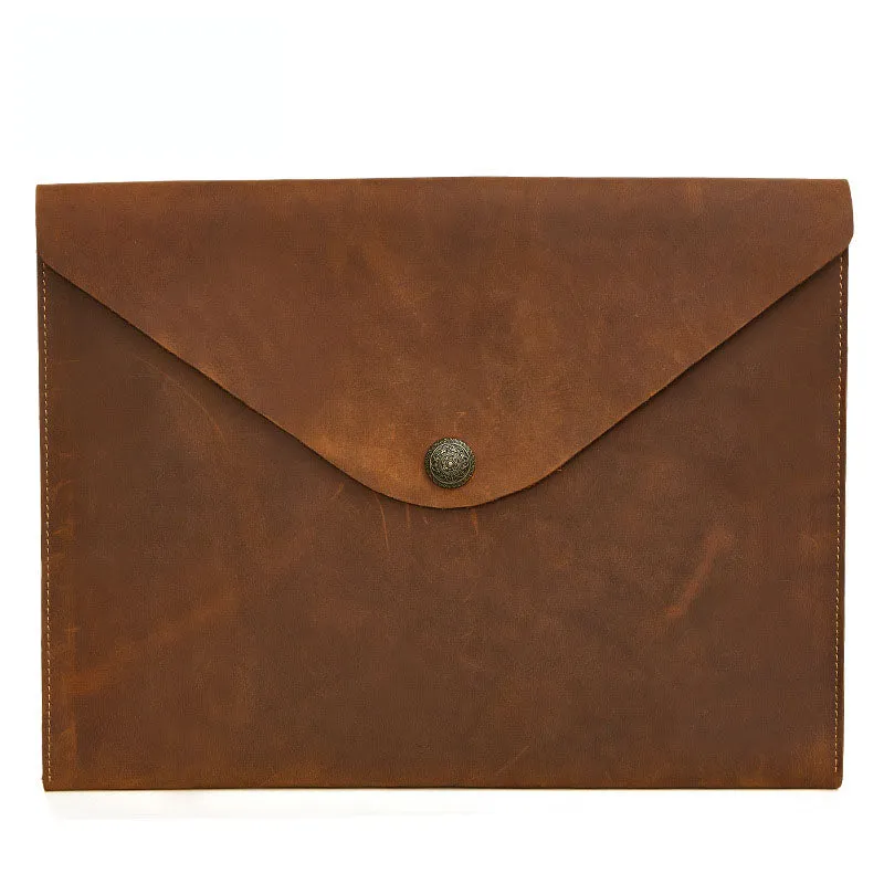 Leather iPad 12 Bag, Full Grain Cow Leather Briefcases and Laptop Bags