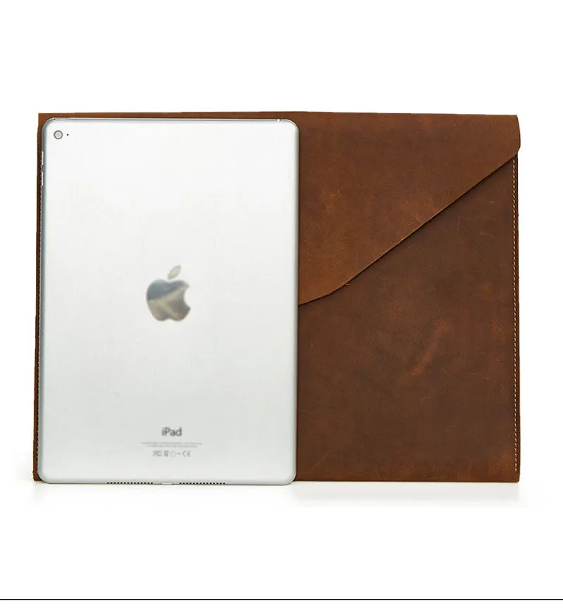 Leather iPad 12 Bag, Full Grain Cow Leather Briefcases and Laptop Bags