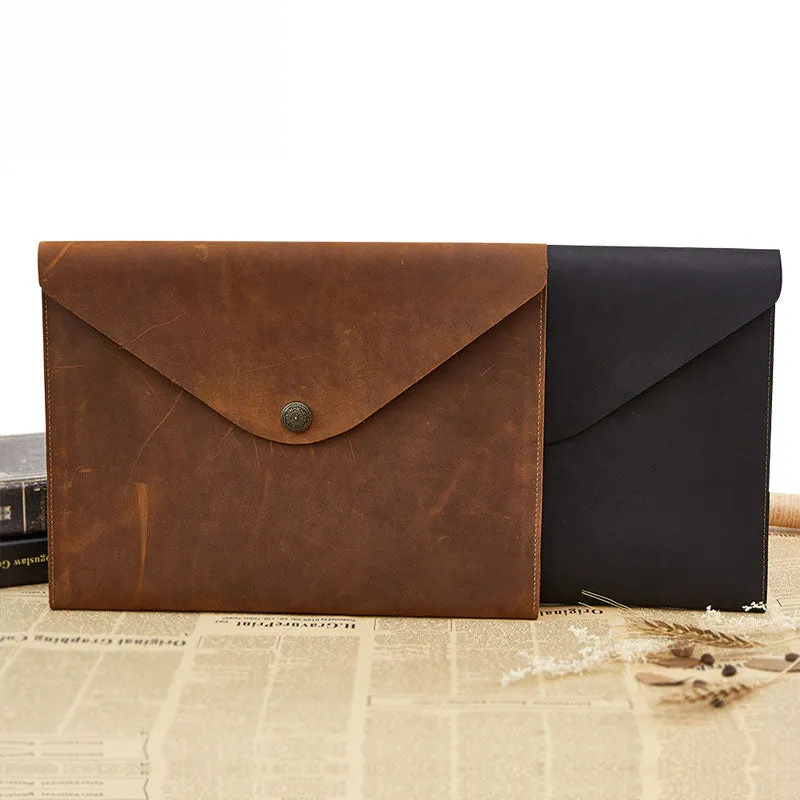 Leather iPad 12 Bag, Full Grain Cow Leather Briefcases and Laptop Bags