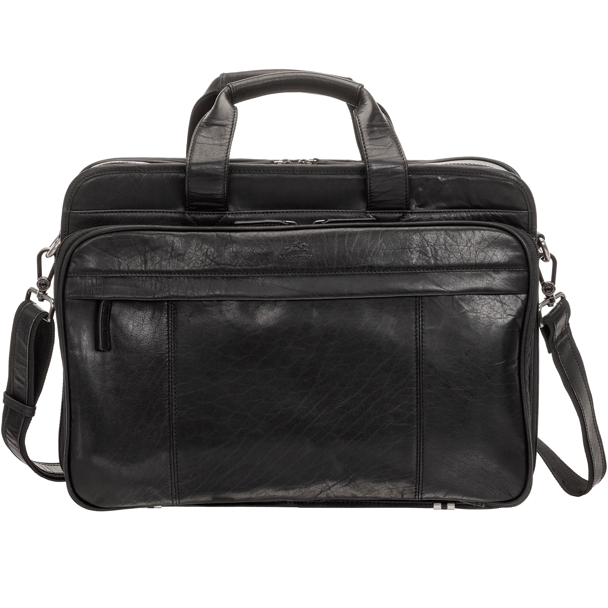 Mancini Buffalo Double Compartment Top Zipper 15.6” Laptop / Tablet Briefcase