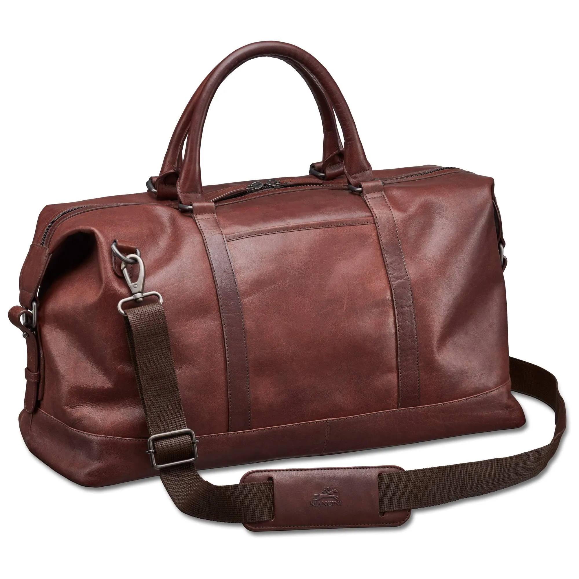 Mancini Buffalo Leather Carry On Duffle