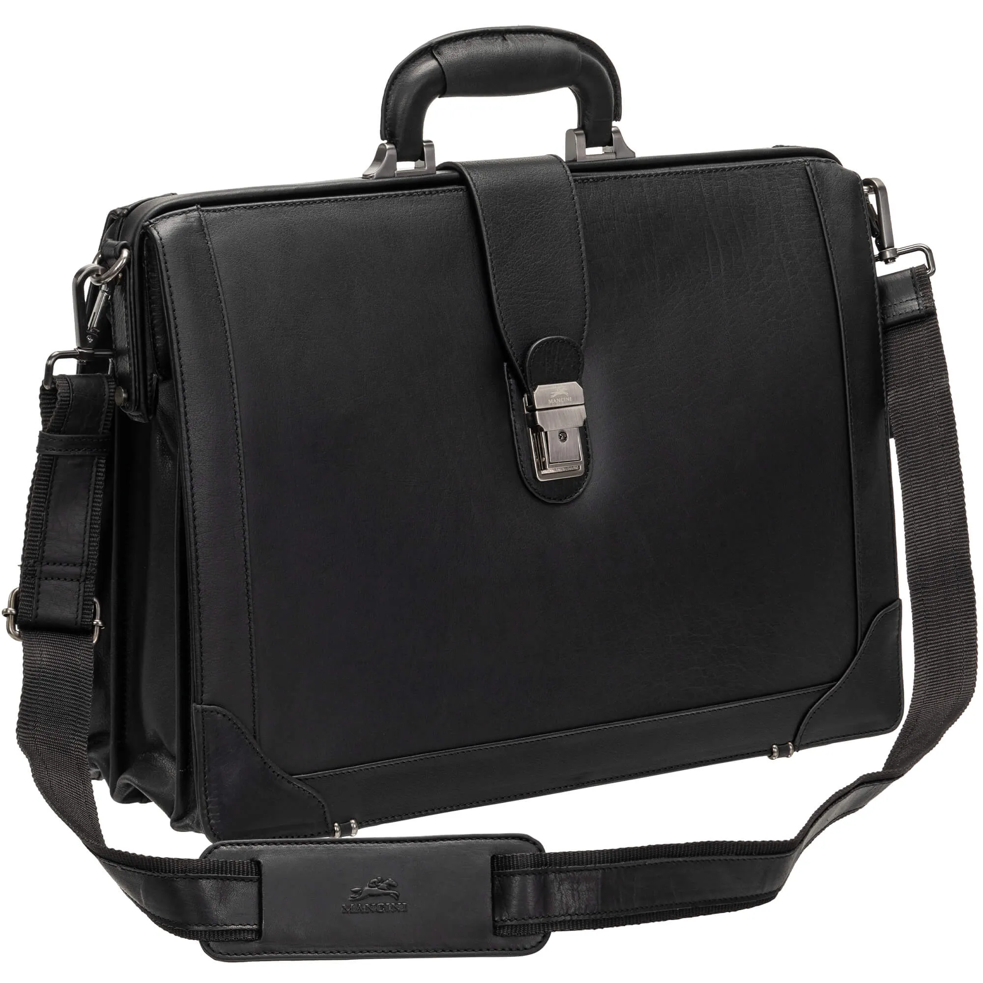 Mancini Buffalo Luxurious Litigator Briefcase Pocket for 17.3” Laptop