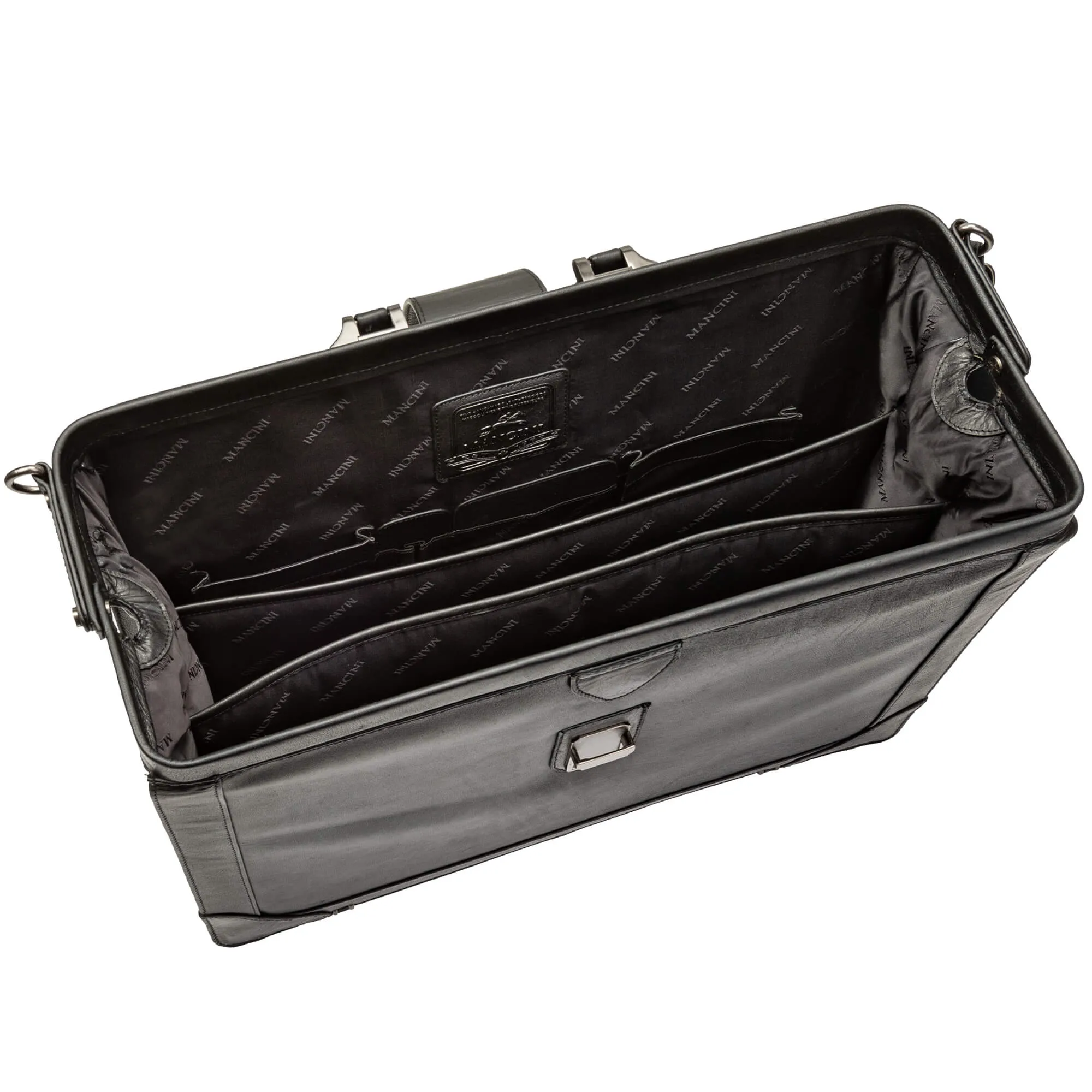 Mancini Buffalo Luxurious Litigator Briefcase Pocket for 17.3” Laptop