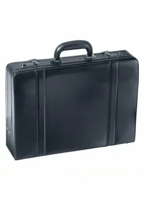 Mancini Leather Goods Expandable Attaché Case Black