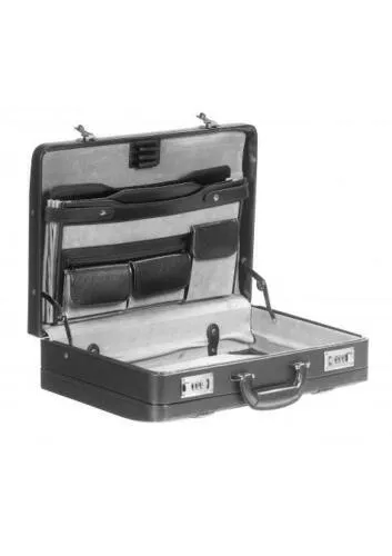 Mancini Leather Goods Expandable Attaché Case Black