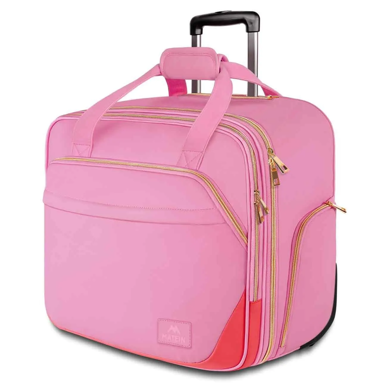 Matein Pink Rolling Briefcase for Women