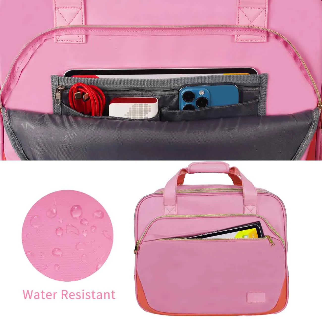 Matein Pink Rolling Briefcase for Women