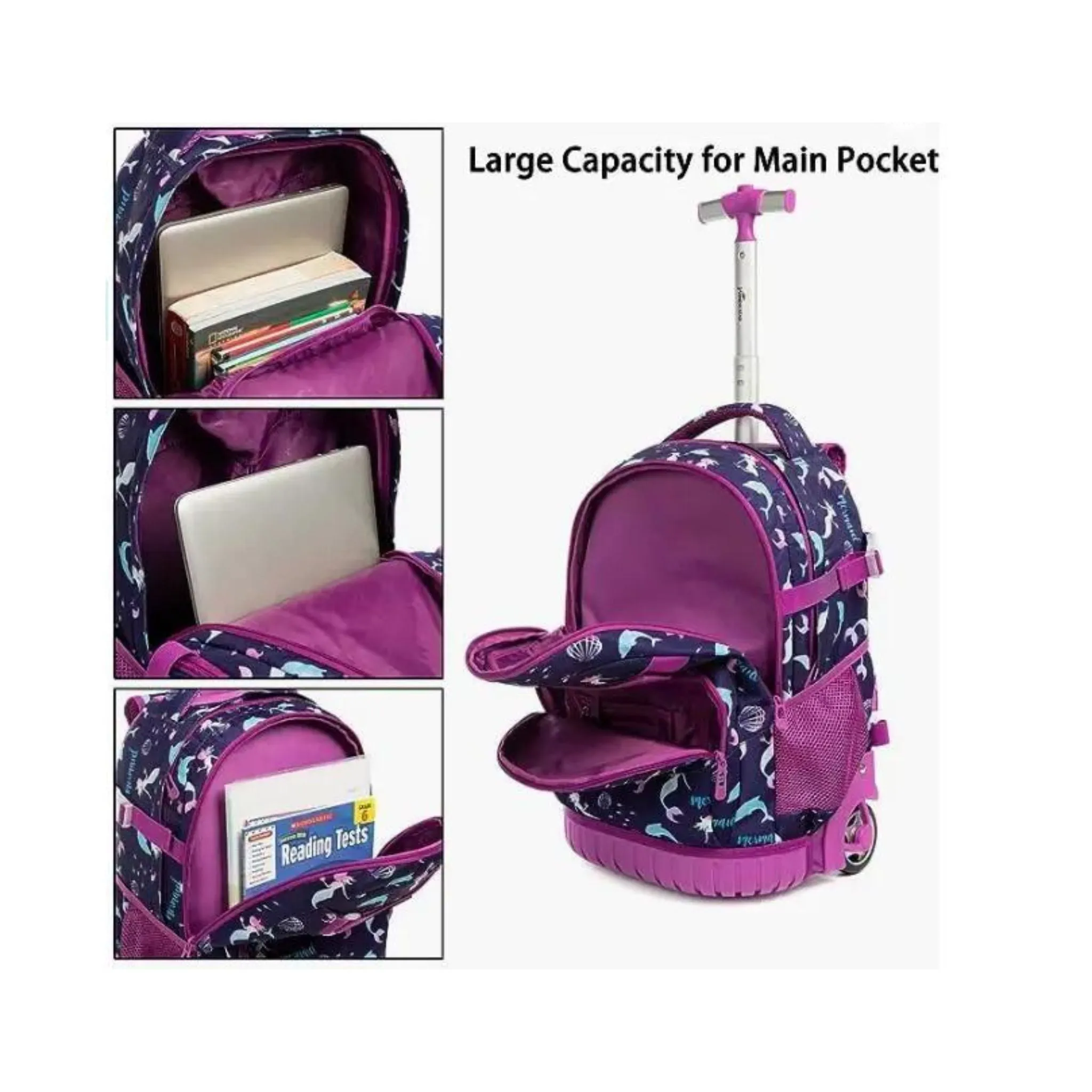 Mermaid 3-Piece Backpack Trolley Set