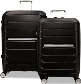 Samsonite Freeform Hardside Expandable Luggage with Spinners, Black, 2PC SET (Carry-on/Large)