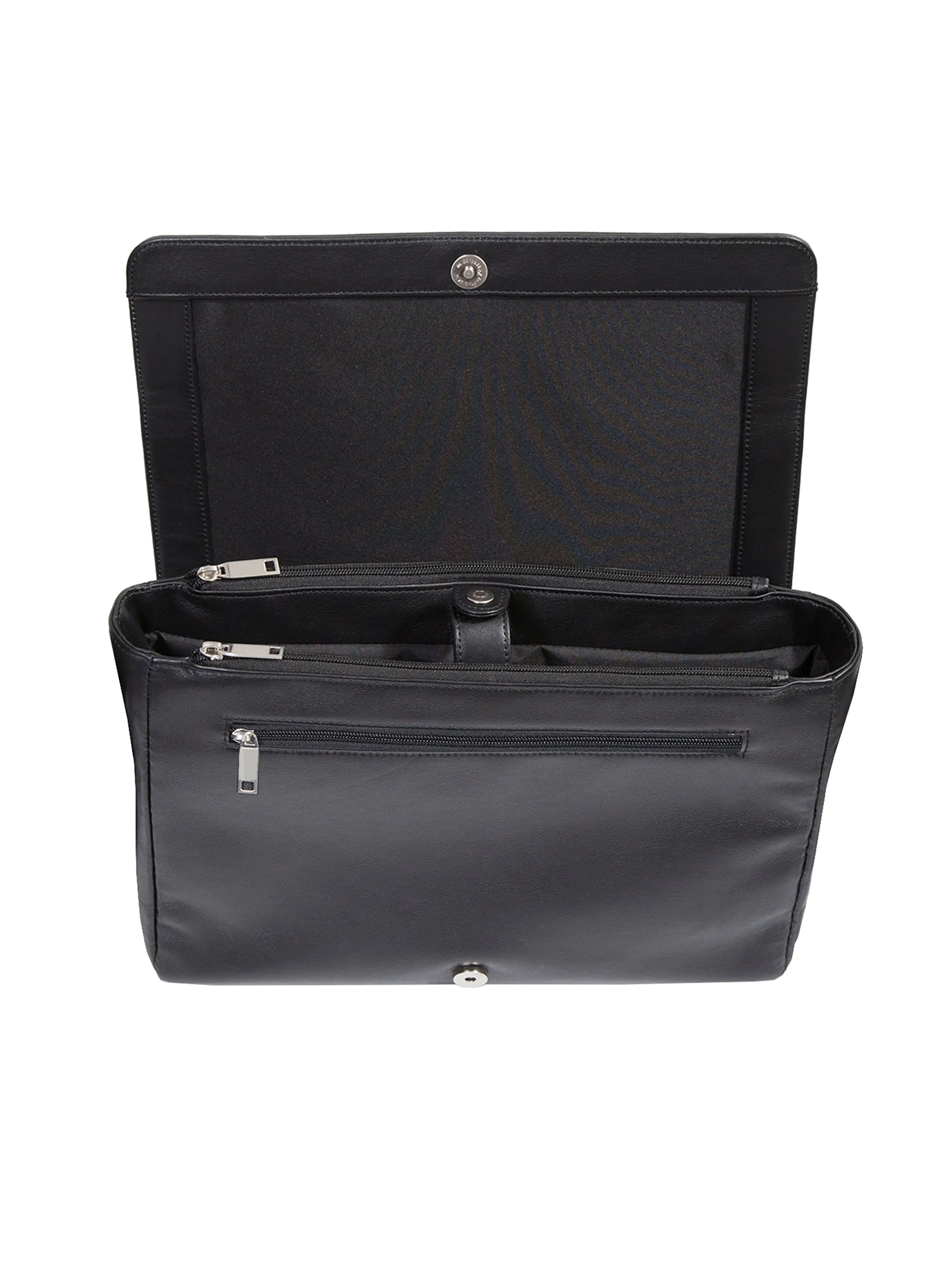 Scully Leather Soft Plonge Messenger Brief Black