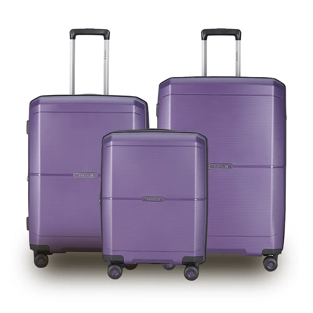 Tosca - Globetrotter Set of 3 Suitcases (L M S) - Purple