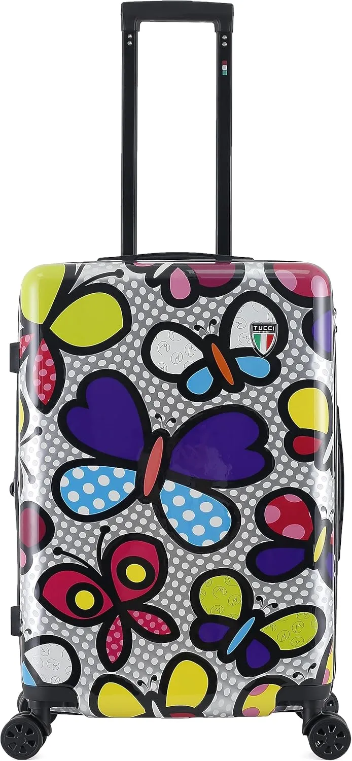 TUCCI Butterfly Pop 24” Medium Hardside Checked Suitcase