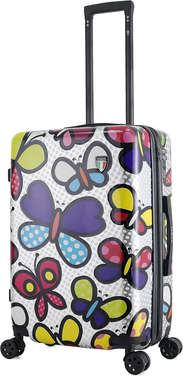 TUCCI Butterfly Pop 24” Medium Hardside Checked Suitcase