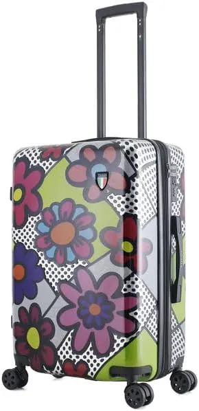 TUCCI Pop Art Flower Dots 24” Medium Hardside Checked Suitcase